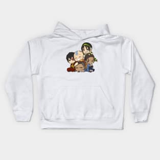 Avatar the Last Airbender Chibi Gaang Sticker Kids Hoodie